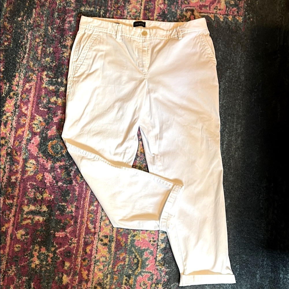 Talbots White Relaxed Chino Pants